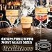 Bourbon Whiskey Smoker Kit with Torch - Old Fashioned Cocktail Smoker Kit with 2 Whiskey Glasses, 6 Wood Chips - Valentines Anniversary Birthday Gifts for Men Dad Husband Boyfriend (No Butane)