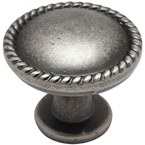 25 Pack - Cosmas 4115WN Weathered Nickel Rope Scroll Cabinet Hardware Knob - 1-1 4 Inch Diameter