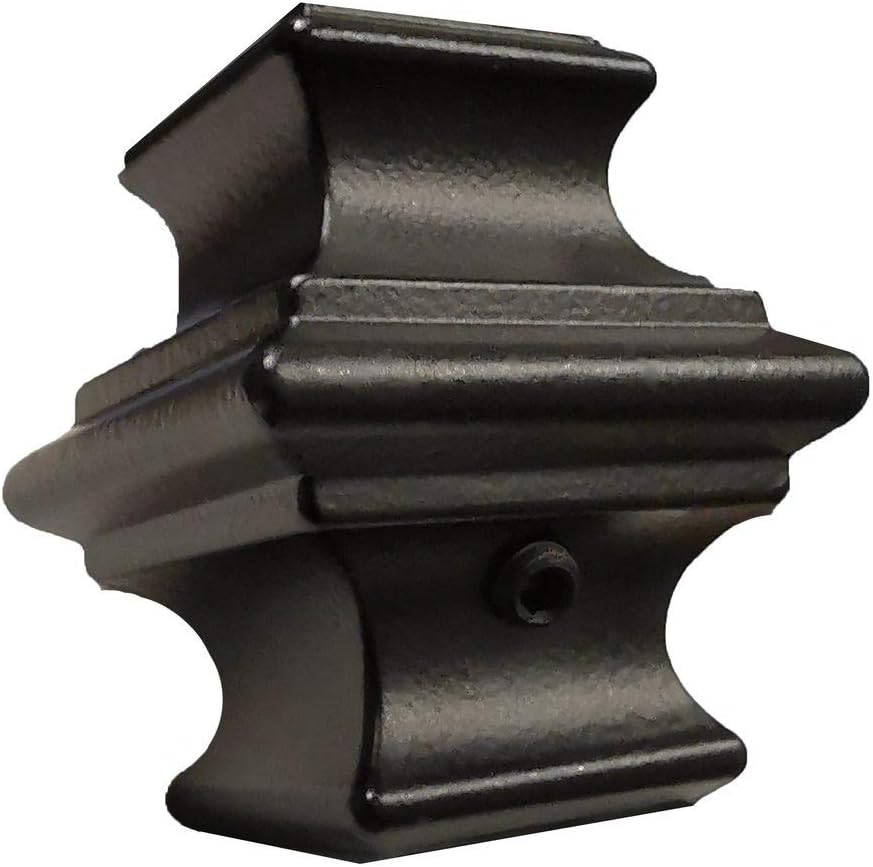 Modern Adjustable Knuckles for 1/2 Iron Balusters (Contractor 100-Pack) with Set Screw Stair Railing Parts for Square Metal Scroll Basket Twist Knuckle Spindles (Real Satin Black NOT Matte)