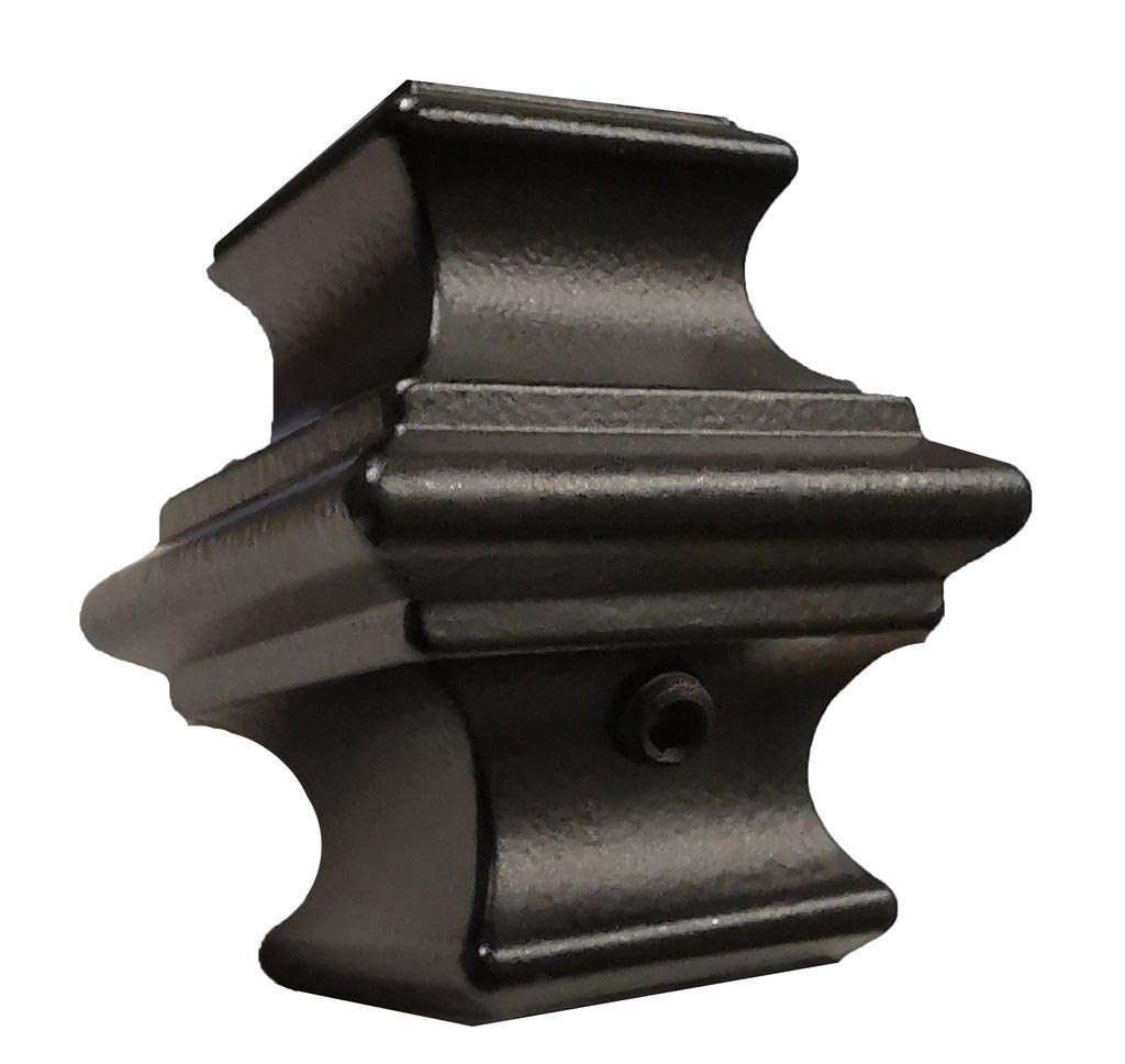 Modern Adjustable Knuckles for 1/2" Iron Balusters (Contractor 50-Pack) with Set Screw (Real Satin Black NOT Matte or Flat Color)