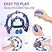Tambourine Musical Instrument with Egg Shakers - Double Row Metal Jingles Tambourines Half Moon Handheld Percussion Gift for Adults Church Musical Education KTV Party Dance (Blue)