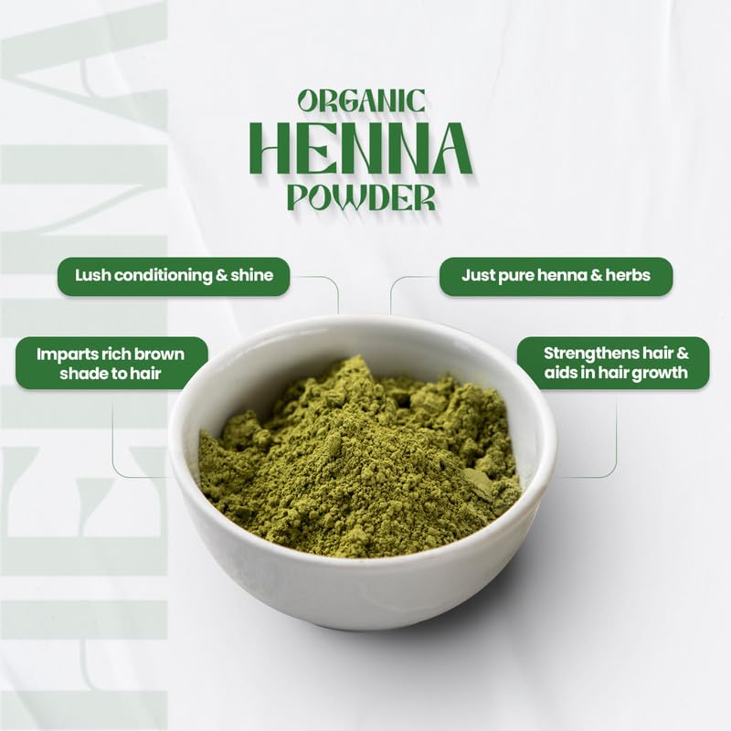 Image of BSY Organic Henna Powder for Hair - 100% Pure & Natural Herbal Maruthani Powder for Rich Hair Colour | Chemical-Free Henna for Women & Men 100g