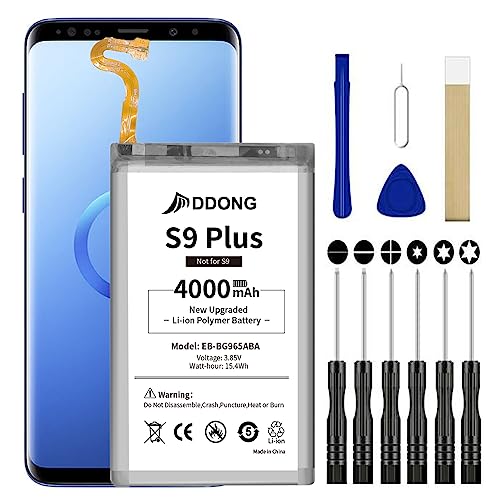 DDONG for Samsung Galaxy S9 Plus Battery Replacement, 4000mAh EB-BG965ABA EB-BG965ABE SM-G965 G965U G965F G965V S9+ Plus Battery with Repair Tool Kits