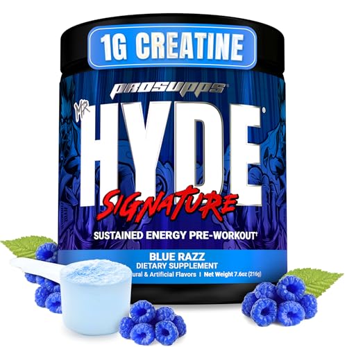PROSUPPS Mr. Hyde Signature Pre Workout Powder with Creatine, Beta Alanine & Caffeine - Performance, Energy & Endurance - Clean Fitness & Gym Supplements for Men & Women (Blue Razz, 30 Servings)