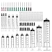 Agemore 15 Pack (100 ml/60 ml/30 ml chacun 1 pièce, 10 ml/5 ml/3 ml/1 ml chacun 3 pièces) Seringues avec aiguilles de remplissage à pointe émoussée et capuchons de stockage (Luer Lock)