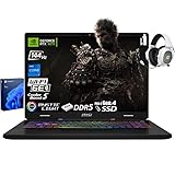 MSI 4070 Gaming Laptop, 16' FHD+ IPS 144Hz Display, Intel Core 16-Core i7-14650HX, NVIDIA GeForce RTX 4070, 64GB DDR5, 2TB Gen 4 SSD, RGB Backlit KB, WiFi 6E, DLSS 3, Win 11 Pro, 2.4GHz Gaming Headset