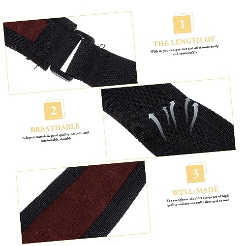 CIMAXIC Saxophone Strap Sax Belt Music Instrument Neck Strap Adjustable Sax Belt Saxophone Belt Oboe Neck Harness Bassoons Neck Strap Saxophone Strap Cloth Coffee