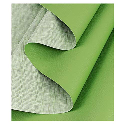 Tissu simili cuir ameublement vinyle grainé vert 1,38m - 2