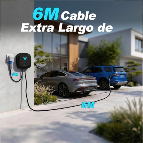 Chargeur EV Type 2 32A 7kW monophasé de 6 mètres avec contrôle par application
