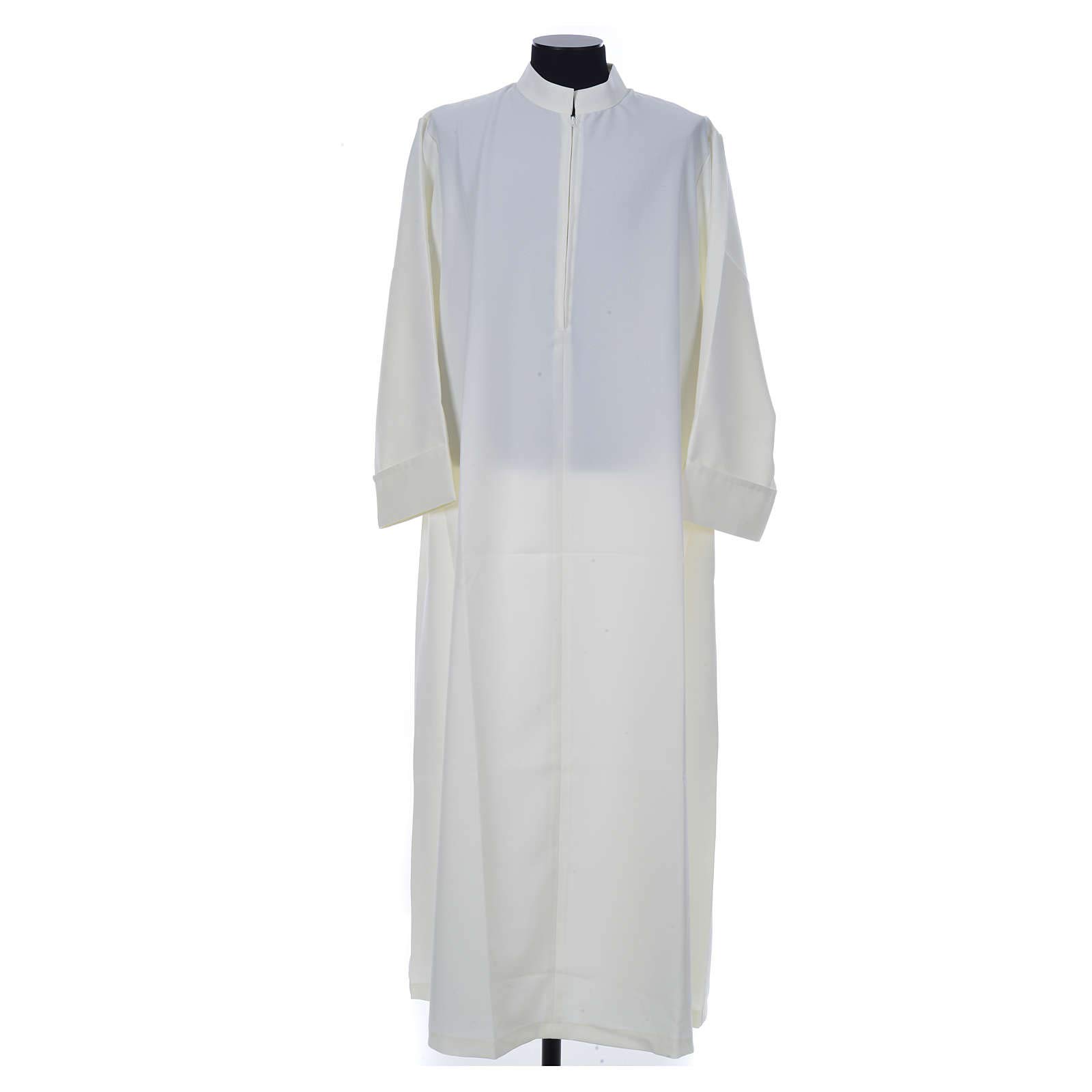 Holyart Camice avorio 100% poliestere semplice cerniera davanti
