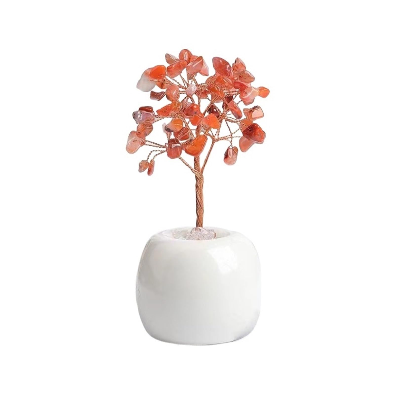 crystal tree， Crystal Tree Gemstone Stone Ornament For Home Office Decor Good Luck Fengshui Decorations(Rosso)