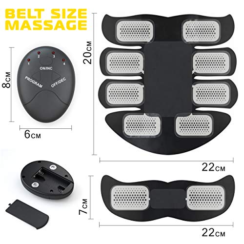 CR Electronic Hip Muscle Trainer-The Flex Belt Abdominal Muscle Toner-Abs Machine Workout-Portable Stomach Toner-Muscle Training Gear Ab Workout Equipment for Women-Ultimate Abs Belt for Men,Black - Thumbnail 3