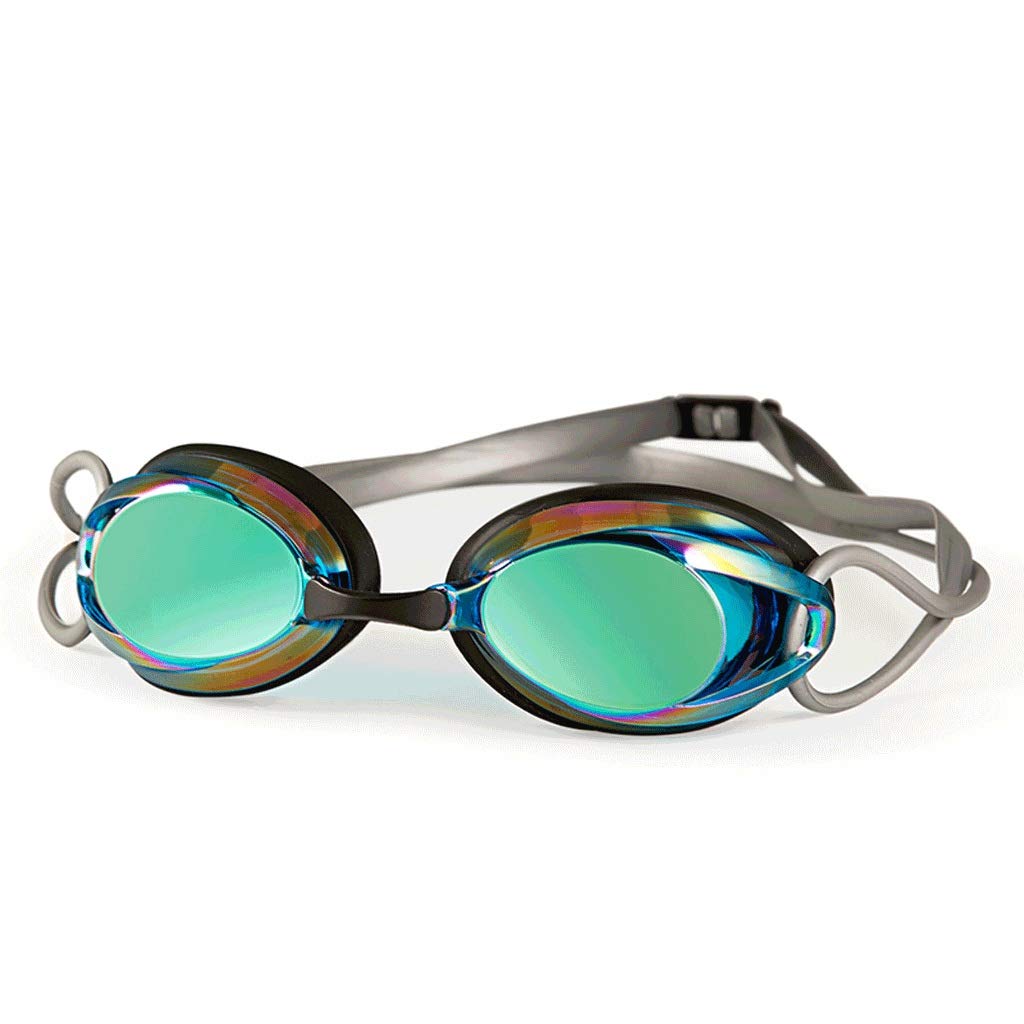 Schwimmbrille, Schwimmbrille, UV-Schutz, Anti-Beschlag, kein Auslaufen, großer Rahmen, breite Sicht, Poolbrillen-Etui für Damen und Herren (Farbe: A) (A)