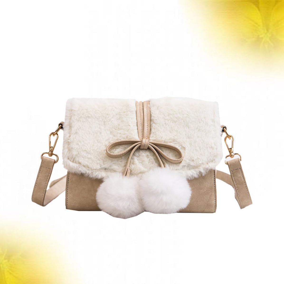 Plush Bowknot Crossbody Bag for Students Chic Satchel