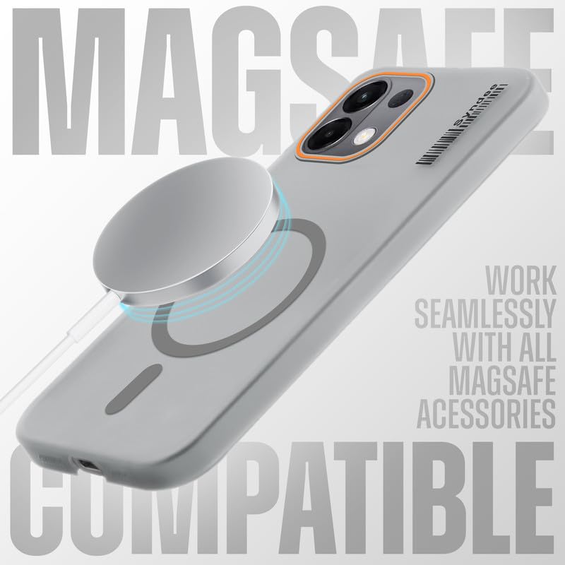 Image of Mr. Case Back Cover for Oppo K13 5G Sleek Frosted Translucent Back Only Compatible with Wireless Magnetic Accessories | Anti-Scratch Shockproof Phone Case - Grey