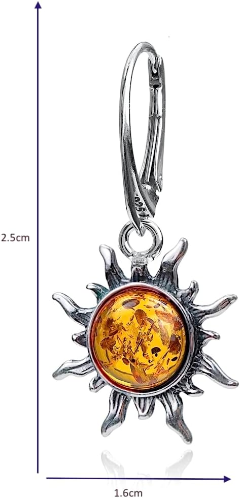 Ian and Valeri Co. Amber Sterling Silver Sun Earrings