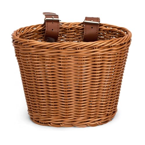 Keysun Kinder Fahrradkorb Rattan Braun