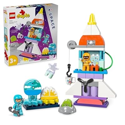 LEGO Duplo L Aventure en Navette Spatiale 3-en-1  Jouet de Construction de Fusée  Jeu Éducatif et Scientifique pour Enfants Dès 3 Ans  Développement de la Motricité Fine 10422