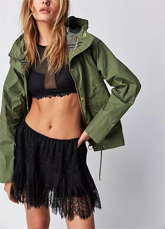 Womens Y2k Lace Ruffle Mini Skirt Layered Low Rise Pleated Micro Skirt Floral Sheer Tiered Flowy Short Slip Skirts3