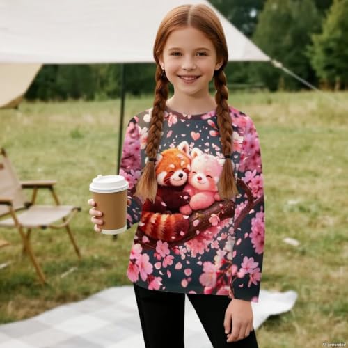 Image of WELLFLYHOM Long Sleeve T-Shirt for Boys Girls 3-16 Years Old Tee Tops Crewneck Pullover Shirts Fall Outfits