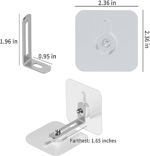 Miniatura 2 de Anclajes adhesivos de pared para muebles (4 pares), kit de correas antipuntas para muebles a prueba de bebés, estantería segura, armario a pared