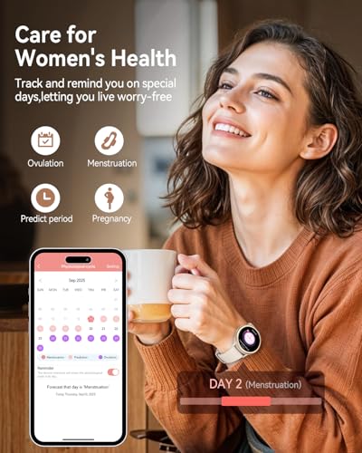 Smart Watches for Women(Answer/Make Calls), 1.27'' AMOLED Screen Activity Trackers with Heart Rate/Sleep/SpO2 Monitor, Smartwatch for iPhone/Samsung/Android, 120+ Sport Modes IP68 Fitness Watch 3Bands
