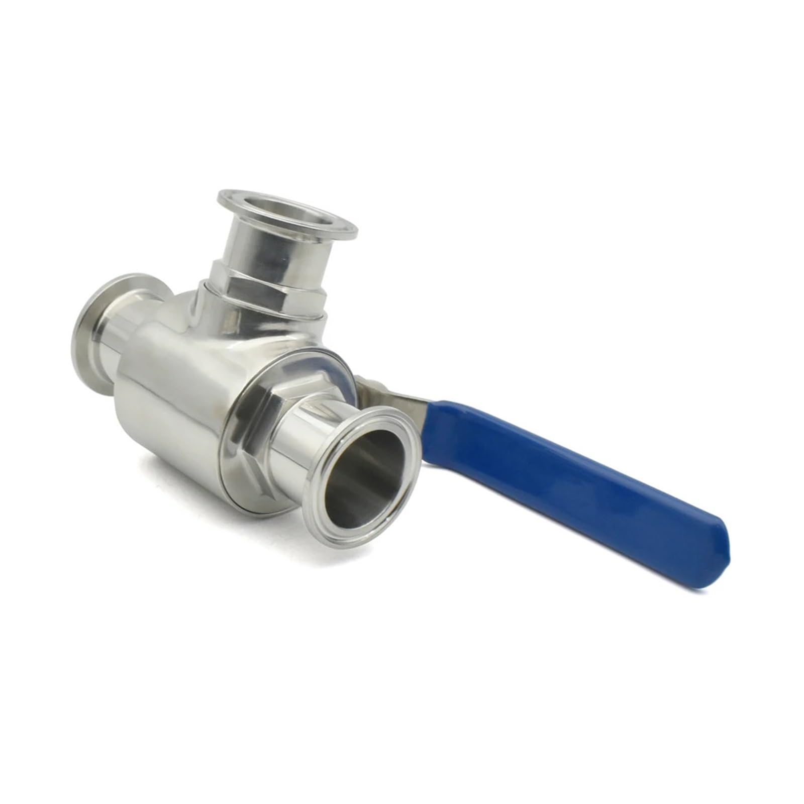 Válvula de Bola de Tres vías en Forma de T de Grado Sanitario de Acero Inoxidable SS304/316L de 19/25/32/38/45/51 mm, Tipo de Anillo de Puerto T/L OD50.5/64 mm(SUS304,L-Port,32mm Ferrule 50.5)