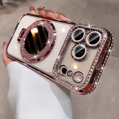 Coque iPhone 11 rose effet diamant pour briller en soirée et faciliter vos selfies
