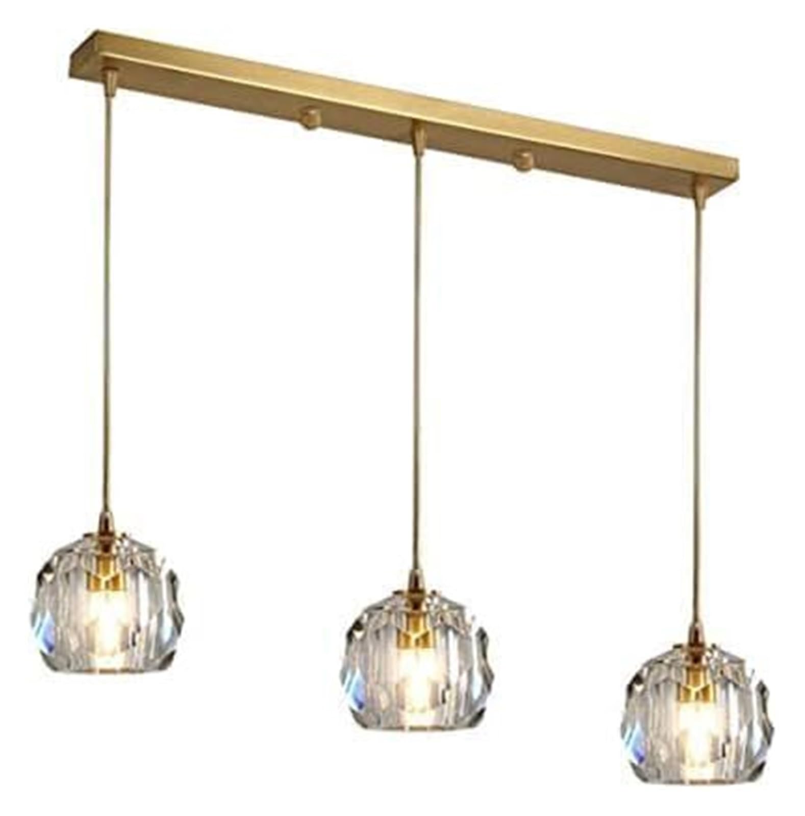 Lustre long en cristal chic : plafonnier cascade avec boules de verre haute qualité