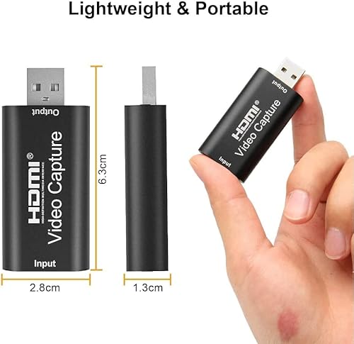 Miniatura 6 de Tarjeta de captura de video, adaptador de convertidor de audio de video HDMI a USB, Full HD 1080P 30fps dispositivo de tarjeta de captura para