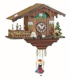 Kuckulino Black Forest Clock Swiss House with quartz movement and cuckoo chime, turning dancers, incl. batterie TU 2019 SQ