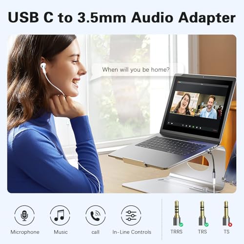 Adaptateur USB C vers prise casque 3,5 mm pour iPhone 15 Pro Max, iPad, Pixel et MacBook
