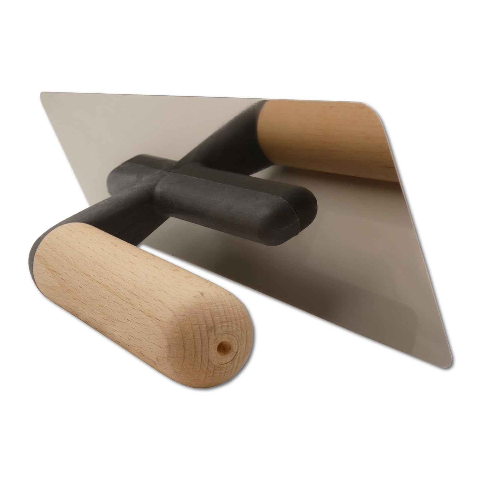 DEWEPRO® Venezianische Glanzputz Glättekelle - Stucco Kelle - Venezianer - trapezförmig - 240x95/75mm - Edelstahlblatt mit abgerundten, geschliffenen und polierten Kanten - Glättkelle