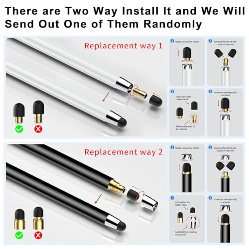 Image of 10 PCS Stylus,Stylus Pen for Touchscreen,Stylus 2-in-1 High Sensitivity & Precision Suitable for Touch Screens of iPhone /ipad /Android Tablets(10 Stylus Pen Withe /Black + 20 Tips)