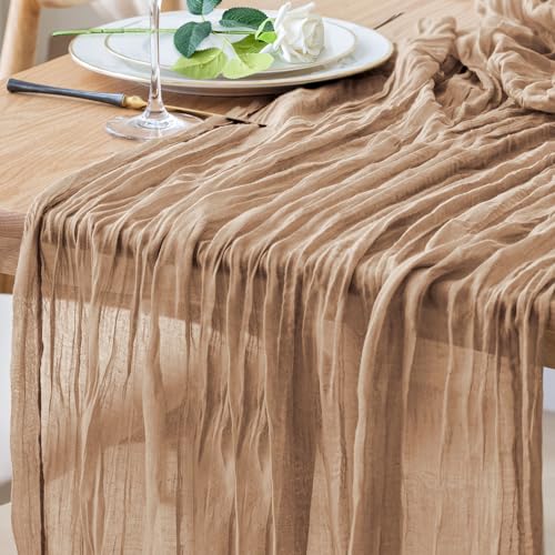 Xiomot Table Runner Cheesecloth 10FT Nude Boho...