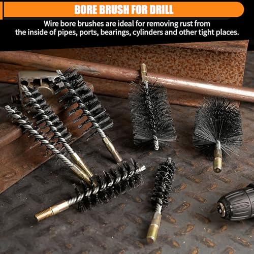 Image of 1Pc 18mm Round Tube Cylinder Bores Cleaning Wire Brush Stainless Steel