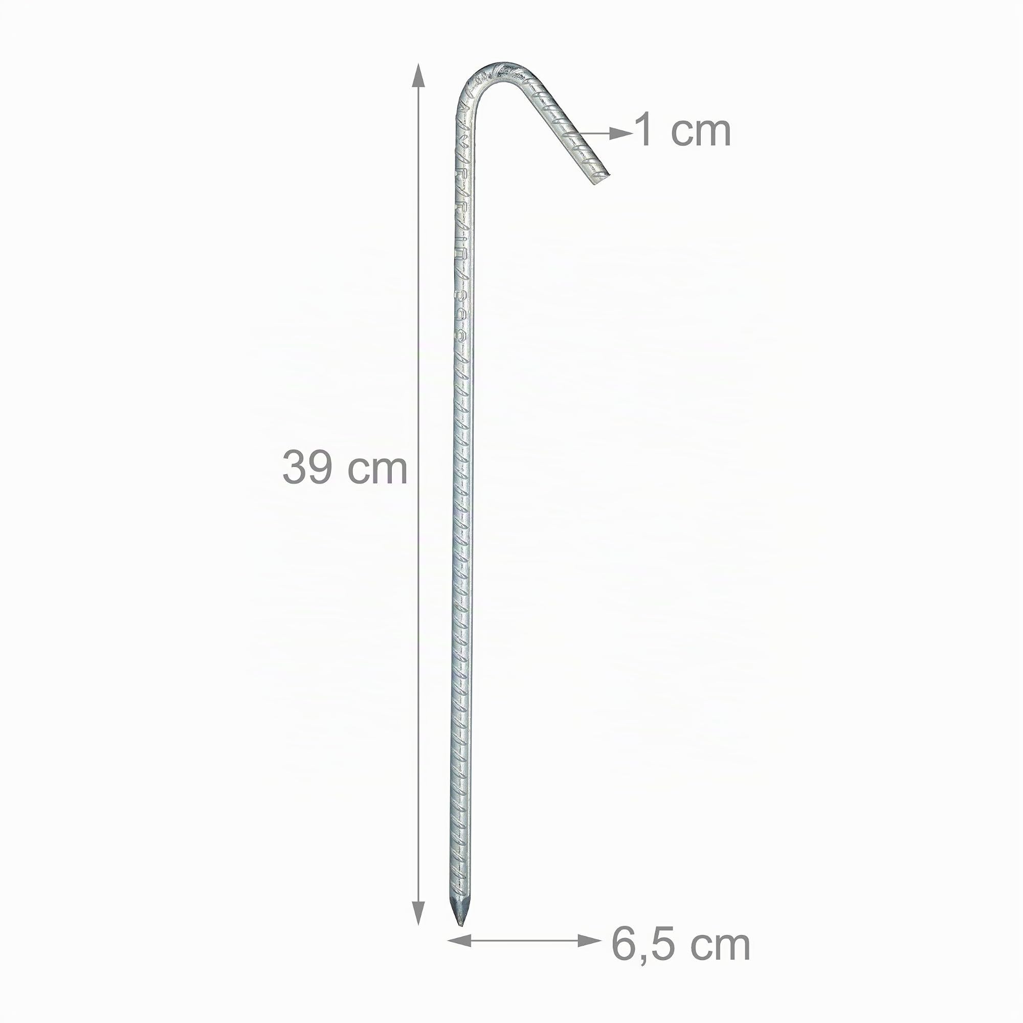 Relaxdays XL Bodenanker im 10er Set, extrem stabile Erdanker, Zeltzubehör, extra lang, 39 cm, Stahl verzinkt, Silber | Zeltzubehör, extra lang, 39 cm, Stahl verzinkt