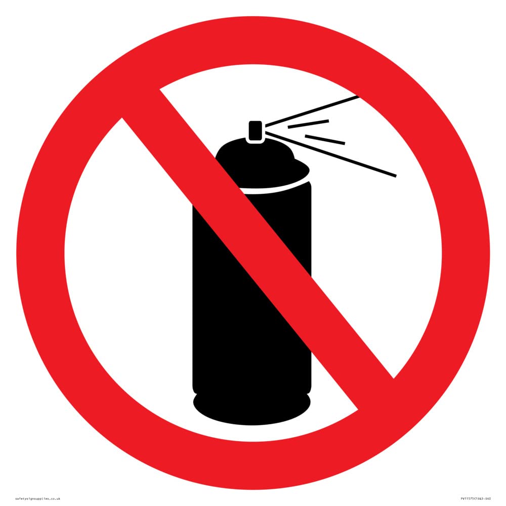 P906 Prohibition: No aerosol Sign - 400x400mm - S40