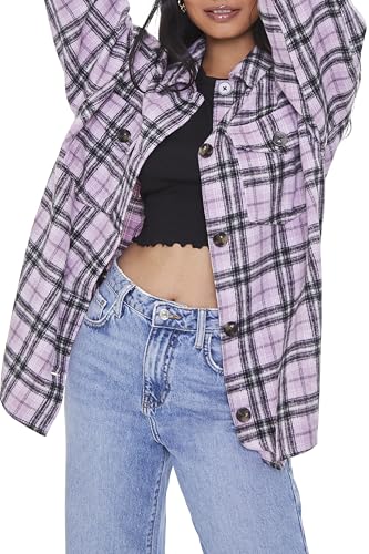 Forever 21 Women's Plaid Button-Front Shacket