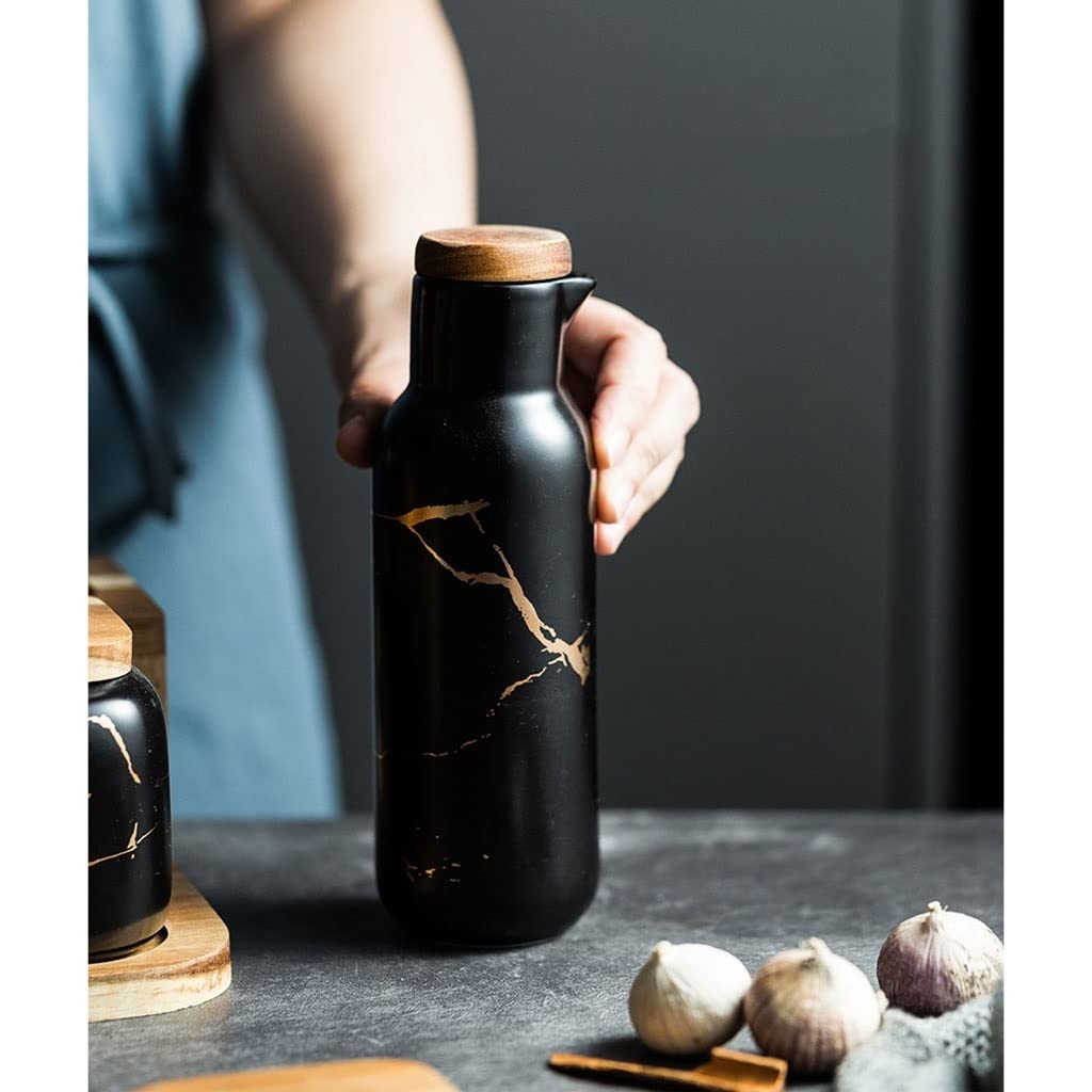 TBLOTYD Condiment Can Condiment Container Seasoning Pot Spice Pot Ceramic Seasoning Box Set with Spoon Cover Suitable for Home Kitchen Dining Room Spice Jar S