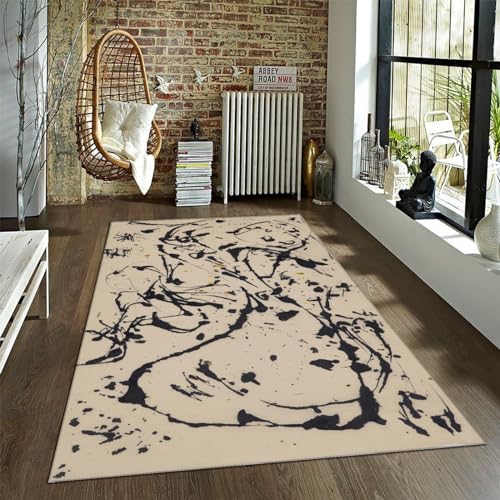 Tapis Jackson Pollock 180x240cm antidérapant pour sol glissant
