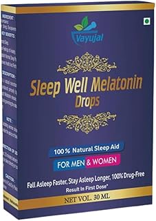 Melatonin Sleep Drops 30ml (Pack of 1) - Vayujal Sleep Support for Deep Sleep, Stress & Anxiety Relief | Natural Supplements for Sleep, Immunity & Antioxidant Support