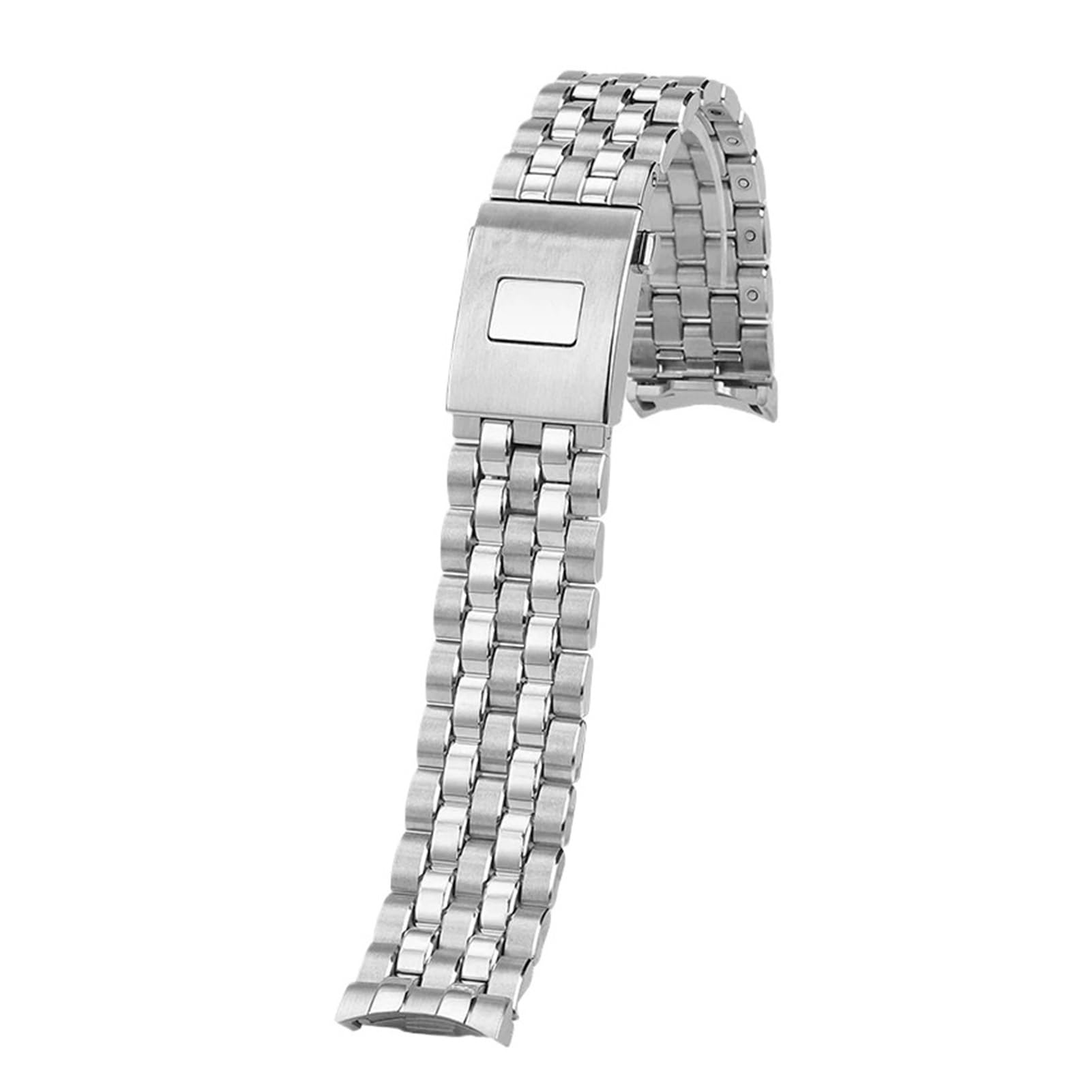 Genérico Correa de reloj acero inoxidable 20 mm compatible con IWC Pilot Chrono IW3282 IW3281 Pulsera repuesto correa boca arco cierre sólido