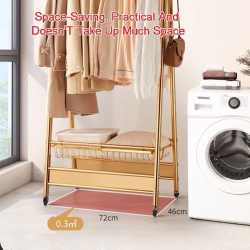 Collapsible Laundry Rack with Wheels - Foldable Clothes Drying Rack for Towels, Linens & Garments - Space-Saving, Portable Drying Solution (Color1, Style1)