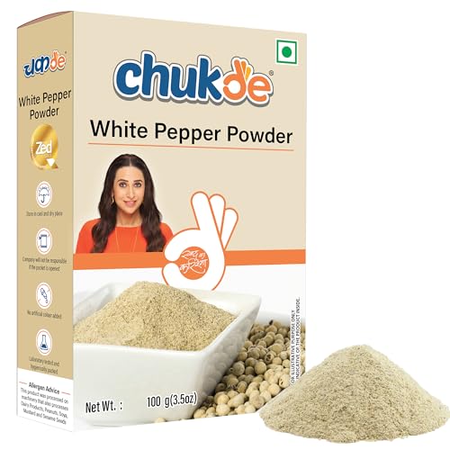 Image of Chukde - Safed Mirch Powder - White Pepper Powder - Aromatic Spice for Cooking - Authentic To Enhance Flavor of Dishes - Perfect for Soups, Sauces, and Seasoning - 100 Gm