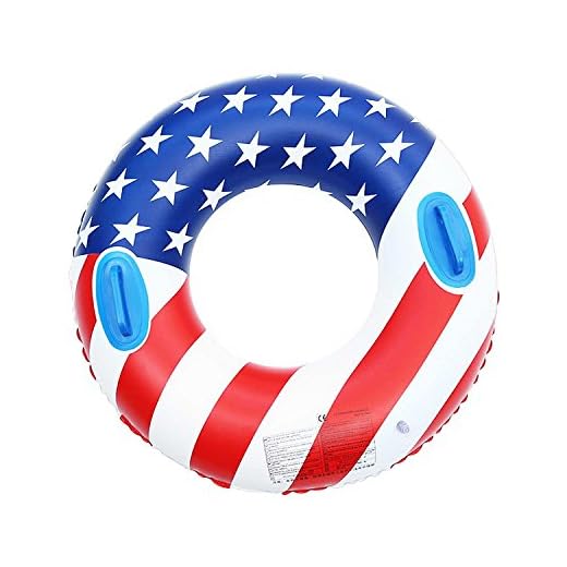 35.4 inch American Flag Swimming Rings for Adults Teens, Inflatable Swimming Pool Float Portable Swim Ring Floating Tube with Handles Summer Outdoor Beach Pool River Sea Party Lounger Rafts Swim Toys