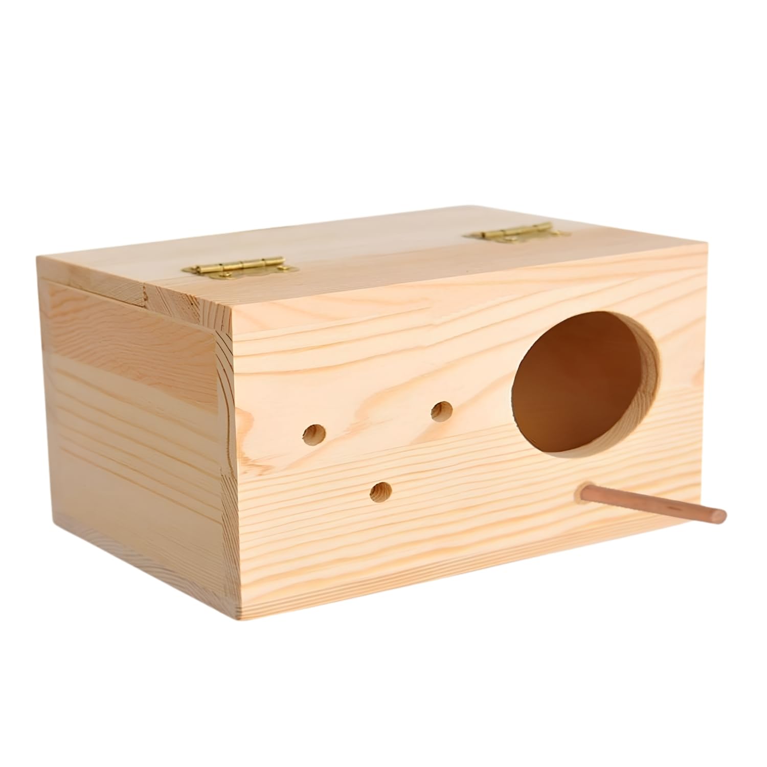 Sage Square Wooden Bird Breeding Box Nesting House with Perch | Natural Habitat Breeder Shelter | Budgies Cockatiels Lovebirds Finches Parakeets Small Parrots | Nest Box Cage Accessory Breeding Setup-image-6