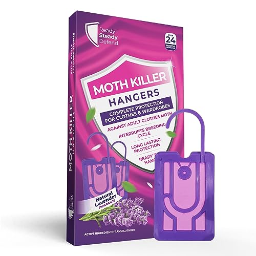 9 x Moth Killer Hangers for Wardrobes | Moth Repellent Hangers Protect Clothes in Wardrobes & Drawers | Lavender Fragrance | 24 Months Protection | Trap & Balls Alternative