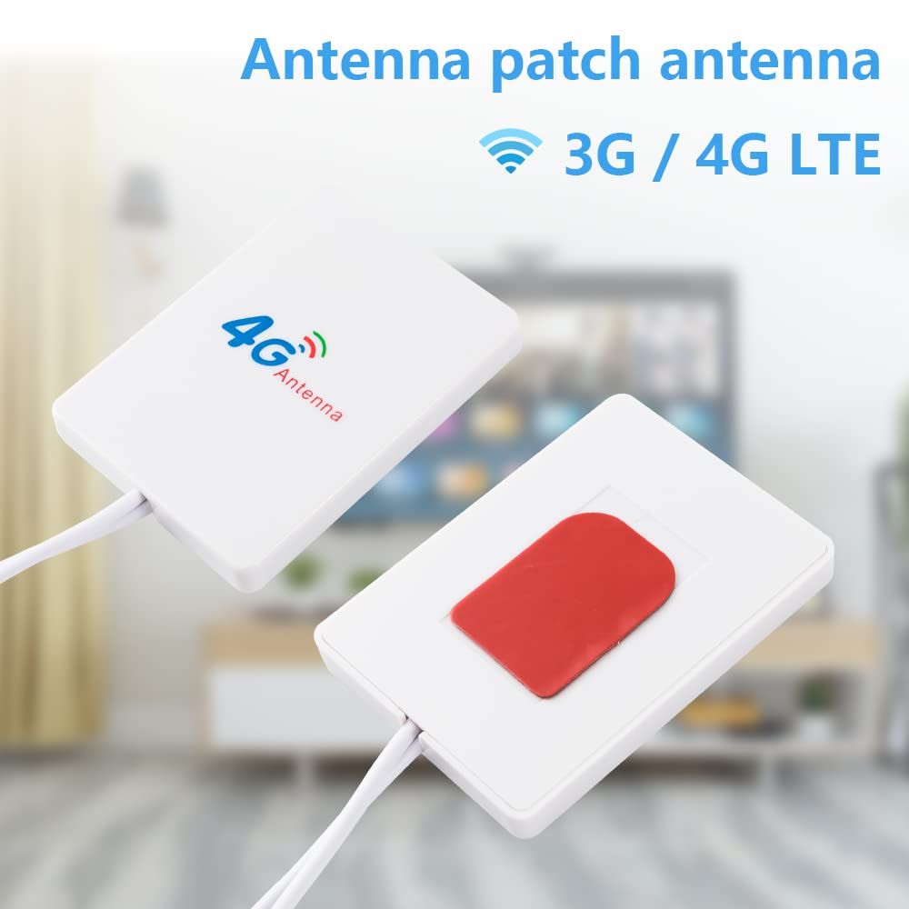 Vecys Antenna 4G / 3G Adattatore Spina TS9 Antenna Patch 5 dBi Amplificatore Antenna WLAN 3 m Cavo da 9,8 Piedi Compatibile con Router Mobile 4G / 3G / 2G Antenna WLAN WLAN Bluetooth Senza Fili