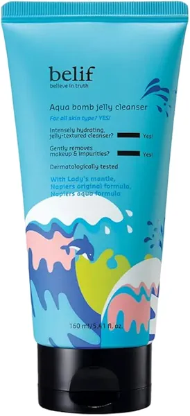 belif Jelly Hydrating Deep Cleanser – Low pH Mild & Gentle Gel-to-Foam Face Wash for Daily Deep Pore Cleansing, Hydrating and Refreshing for All Skin Types, Korean Skincare, 5.41 fl.oz
